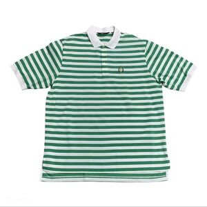 Ralph Lauren Green and White Striped Polo Shirt